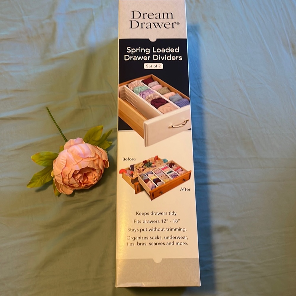 NEW Container Store Expandable Dresser Drawer Organizers White Pkg/2